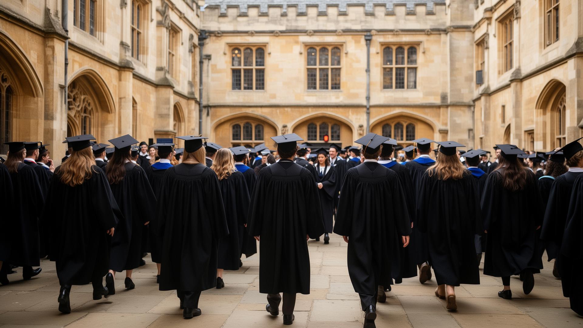 Graduation procession at a UK university